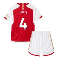 Arsenal Ben White #4 Domáci Detský futbalový dres 2023-24 Krátky Rukáv (+ trenírky)